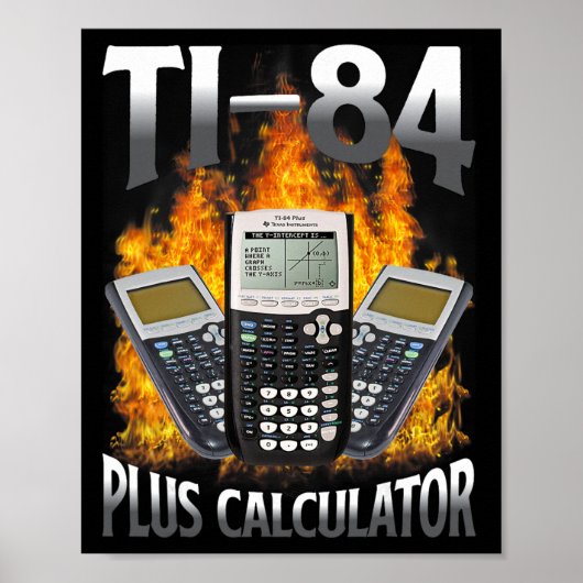 Poster Calculatrice Ti-84 Plus Prof de maths drôle (Devant)