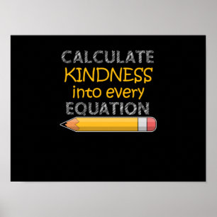 Poster Calculer la gentillesse anti-intimidation Orange U