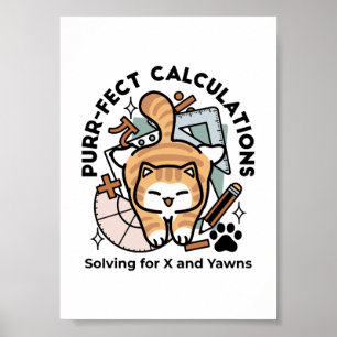 Poster Calculs Parfaits – Création de chat de maths drôle