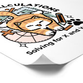 Poster Calculs Parfaits – Création de chat de maths drôle (Coin)