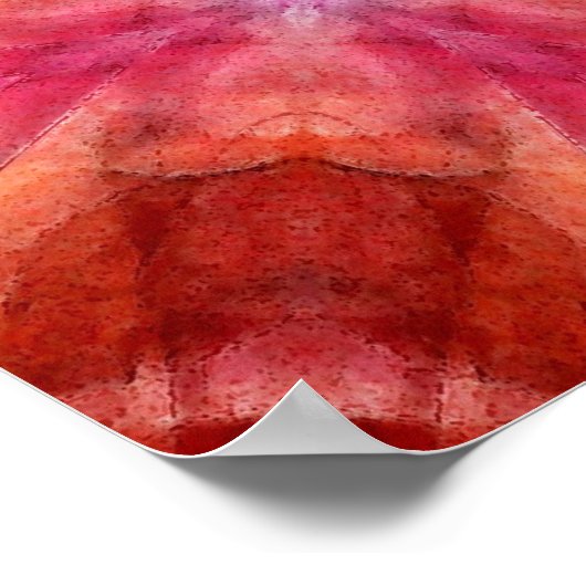 Poster caleidoscope rouge (Coin)