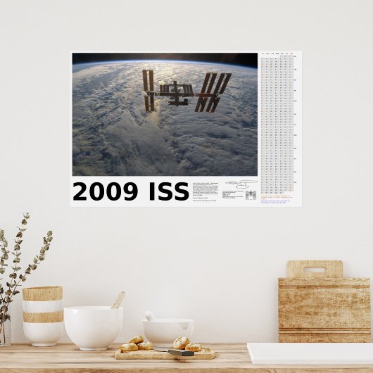 Poster Calendrier 2009 de la Station spatiale internation (Cuisine)