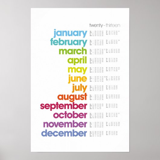 Poster Calendrier 2013 - Blanc (Devant)