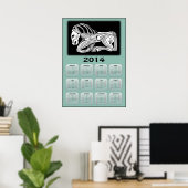 Poster Calendrier 2014 de l'année du cheval avec cheval S (Bureau à domicile)