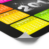 Poster Calendrier 2017 aux couleurs vives de l'arc-en-cie (Coin)