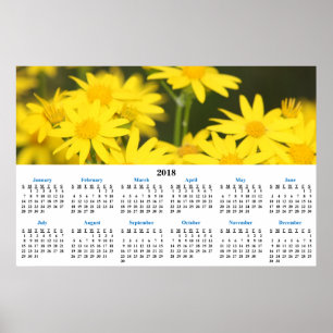 Poster Calendrier 2018 photographie de fleurs sauvages do