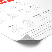 Poster Calendrier 2021 pour affichage mural (Coin)