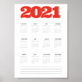 Poster Calendrier 2021 pour mur (Devant)
