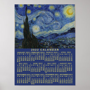 Poster Calendrier 2022 Année Nuit étoilée ou ajouter votr