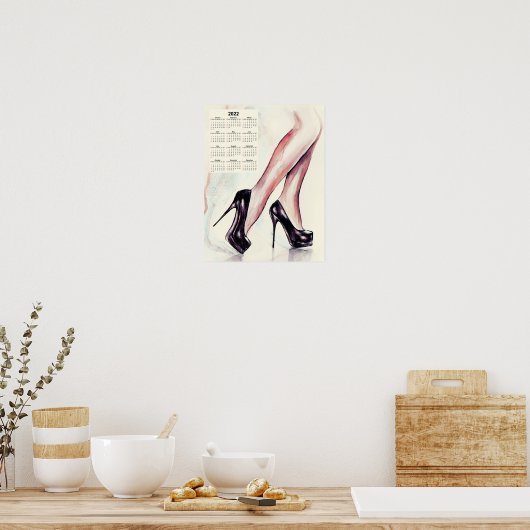 Poster Calendrier 2022, talons hauts - attribut femmes (Cuisine)