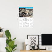 Poster Calendrier 2023 Badlands désert montagnes de Blue (Bureau à domicile)