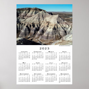 Poster Calendrier 2023 Badlands Montagnes Désertiques de