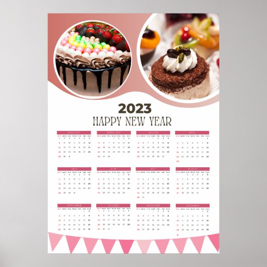 Poster calendrier 2023 délices gâteaux (Devant)