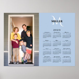 Poster Calendrier 2023 Photo personnalisée Monogramme sur