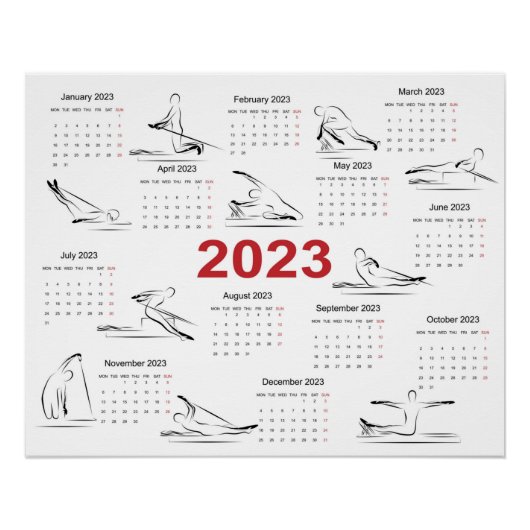 Poster Calendrier 2023 pour l'affiche d'instructeur Pilat (Devant)