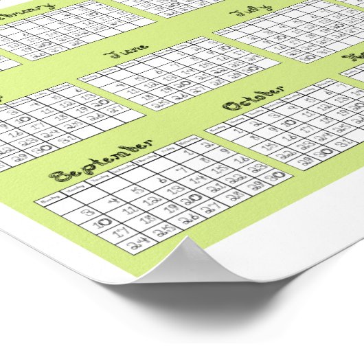 Poster Calendrier 2023 Tissu Police Lapins Danseurs (Coin)