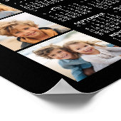 Poster Calendrier 2024 avec 4 Collage photo - noir (Coin)