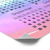 Poster Calendrier 2024 Couleurs arc-en-ciel coupée (Coin)