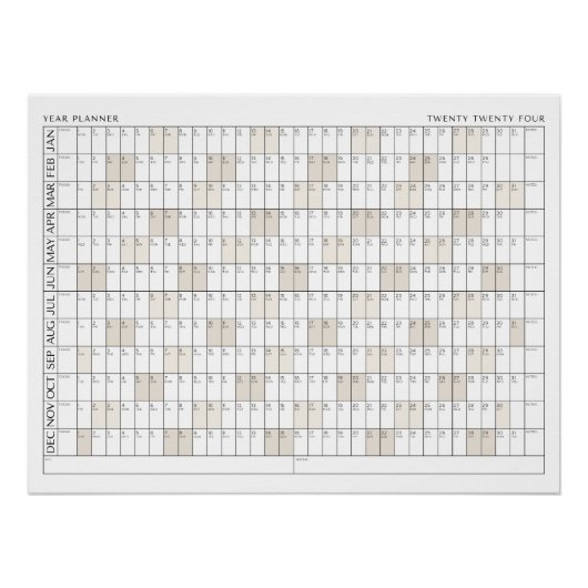 Poster Calendrier 2024 de l'organisation du planificateur (Devant)