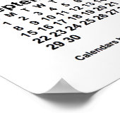 Poster Calendrier 2024 Fond Blanc par Janz (Coin)