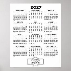 Poster Calendrier 2024 - Minimaliste Noir Blanc de Base