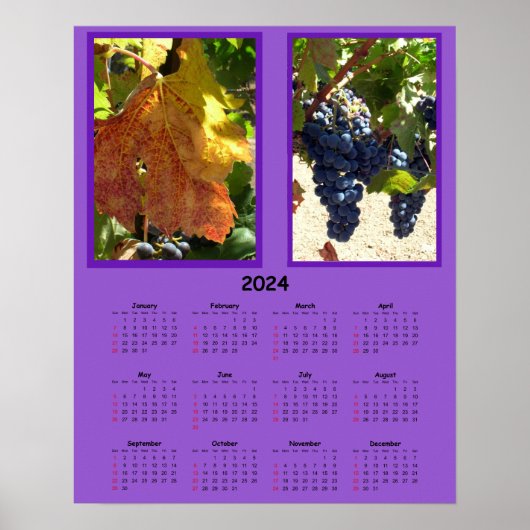 Poster Calendrier - 2024 Raisins sur la vigne (Devant)