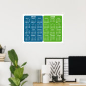 Poster Calendrier 2025 2026 - Minimal Basique  2 ans (Bureau à domicile)