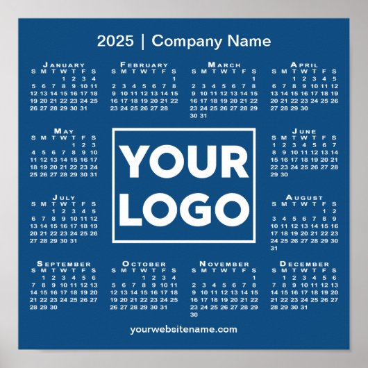 Poster Calendrier 2025 avec logo de l'entreprise et nom b (Devant)