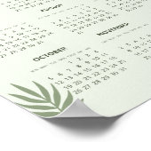 Poster Calendrier 2025 Boho Floral Esthétique Vert (Coin)