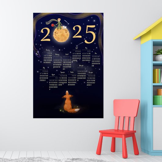 Poster Calendrier 2025 cadeau de nouvel an. Le Petit Prin (Pépinière 1)