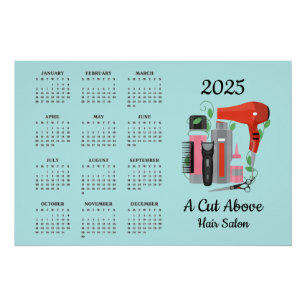 Poster Calendrier 2025 Conception du salon de coif