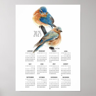 Poster Calendrier 2025 de l'affiche Bluebird Couple