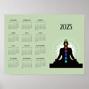 Poster Calendrier 2025 de Seven Chakras Yoga Desig