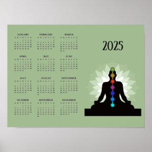 Poster Calendrier 2025 de Seven Chakras Yoga Desig