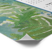 Poster Calendrier 2025 des oiseaux de fougères (Coin)