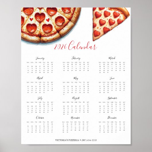 Poster Calendrier 2025 Pizza Lover ou Promo Petite Entrep (Devant)