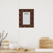 Poster Calendrier 2025 pleine année Fleurs de cône (Cuisine)