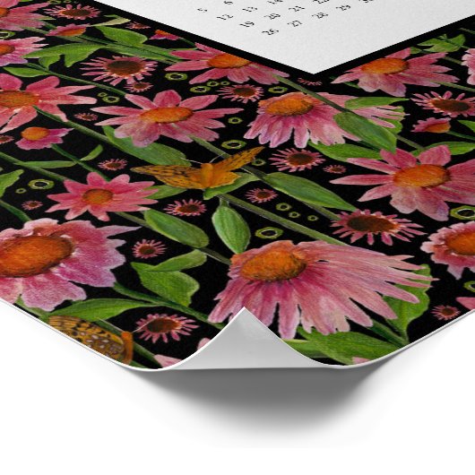 Poster Calendrier 2025 pleine année Fleurs de cône (Coin)