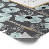 Poster Calendrier 2025 Pleine année Gris Bleu Poppies (Coin)