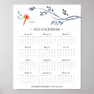 Poster Calendrier 2025 Red Dragonfly Business Promo
