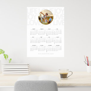Poster Calendrier 2025 SImple Gras VIVEZ AMOUR JOIE