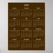 Poster Calendrier 2025 simple mais élégant | (Devant)