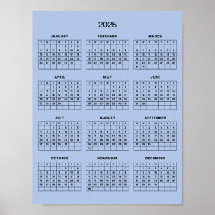 Poster Calendrier 2025 simple mais élégant