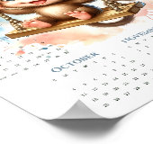 Poster Calendrier 2026 1 page Singe mignon sur balançoire (Coin)