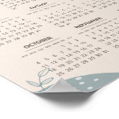 Poster Calendrier 2026 Abstrait Bohème de style milieu de (Coin)