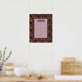 Poster Calendrier 2026 année complète Fleurs de cône (Cuisine)