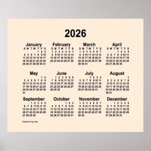 Poster Calendrier 2026 Antique White de Janz Print