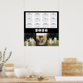 Poster Calendrier 2026 avec fond noir (Cuisine)