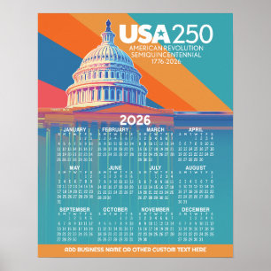 Poster Calendrier 2026 avec le dôme du Capitole des États