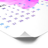 Poster Calendrier 2026 avec orchidée sur fond blanc (Coin)